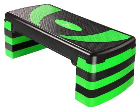 MAXSTRENGTH Stepper Fitness 5 Altezze Regolabili (10–30cm) – Piattaforma Antiscivolo per Allenamento a Casa o Palestra – Step per Aerobica & Yoga
