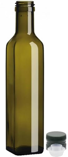 acquaverde | Bottiglia in Vetro Scuro Uvag, Marasca per Olio e Liquori da 500 ml con Tappo Dosatore