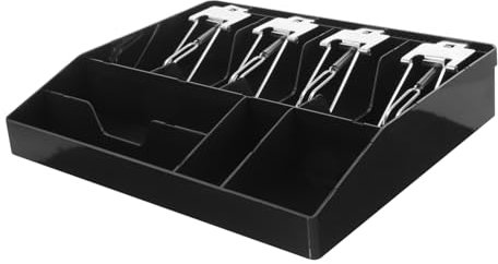 HOODANCOS Kasse bargeld organizer money organizer geldbox money clip Bargeld-Organizer herausnehmbares Münzfach Registereinsatzfach Geldfach Geldschublade unter der Theke Plastik Black