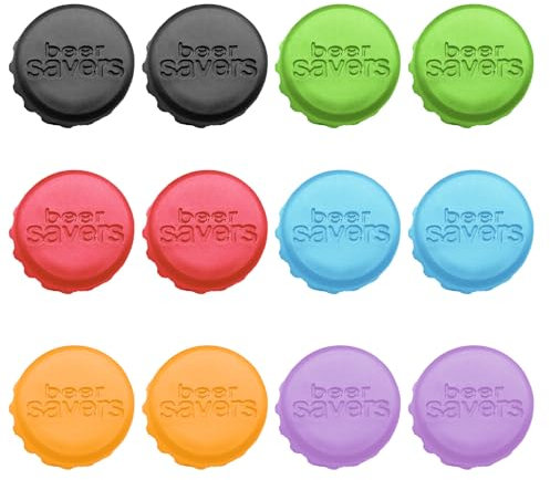 12 tappi per bottiglie di birra, tappo per bottiglie di birra, multicolore, tappo per spumante, in morbido silicone, per tenere fresco, tappo per bottiglia di vino, tappo a corona riutilizzabile,
