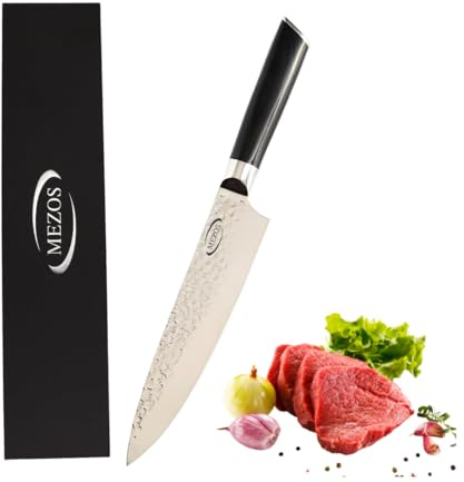 MEZOS Chef Knife 8 Inch Stainless Steel Kitchen Knife with Ergonomic Handle – Multipurpose Cooking Knife