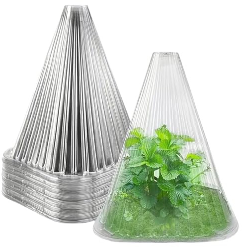 Générique 30 Pièces Cloches de Plantes de Jardin, Couvercle de Cloche en Plastique Transparent pour Plante Mini Serre Chapeaux de Plantes pour Protection Contre Oiseaux, Insectes, Gel ou Intempéries