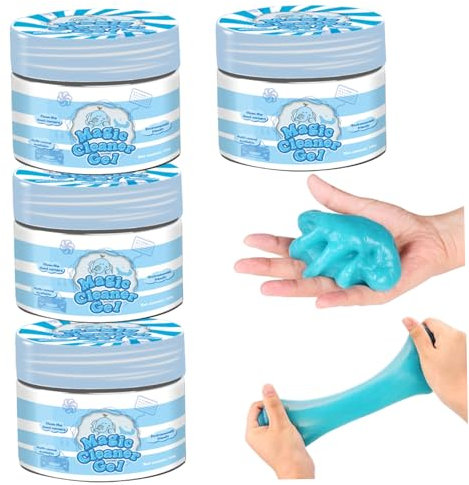 Car Cleaning Gel 4Pcs Sticky Scented Car Cleaning Putty for Air Vent, Cup Holder & More, Portable Reusable Multi-Purpose Interior Cleaner for Keyboard, Electric Fan & More