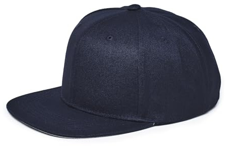 Snapback Flat Bill Hat - Flat Brim, Adjustable Fit, Durable Stitching – Streetwear Baseball Cap, Blank for Custom Looks - Navy