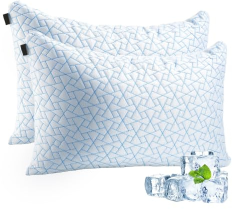 A-Pce Adjustable Loft Cooling Pillows 2 Pack Hotel Quality (76x51cm) | Super Support Memory Foam Pillow with Removable Pillowcase Hypoallergenic & Dust Mite Resistant for All Sleepers