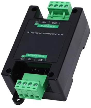 Tangxi DC Till DC-strömomvandlare, 18 Till 60V Till 9V Icke-isolerad Step Down Voltage Converter med Rälsklämmor och Terminalblock, för Fordonselektronik och Industriell Utrustning
