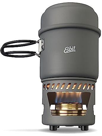 Esbit Spirituskochset - inkl. großem und kleinem Aluminium Topf - 985 ml & 470 ml - inkl. Spiritusbrenner - Camping Kocher