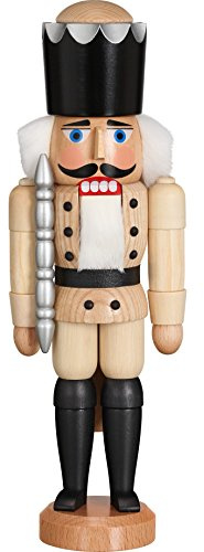 Seiffener Volkskunst Nussknacker König natur, 29 cm hoch, original Erzgebirge