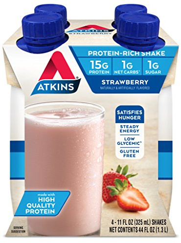 Atkins Gluten Free Protein-Rich Shake, Strawberry, 4 Count