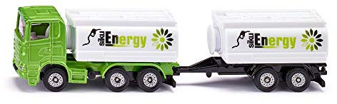 siku 1690, LKW mit Tankwagenaufbau und Anhänger, Metall/Kunststoff, 1:87, Grün/Weiß, Mit Tandemachse, Kombinierbar mit siku Modellen im gleichen Maßstab