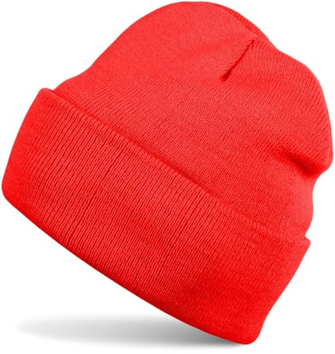 styleBREAKER Kinder Strickmütze Beanie Krempe 2-5 Jahre, Rot