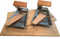 CV 4er Set 2 Grill-Pfannen Edelstahl Raclette-Pfännchen + 2 Grill-Bretter Räucher-Bretter Zedern-Holz