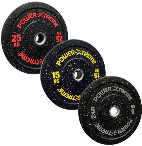 POWER-XTREME Hantelscheibe | Gewichtsscheibe | Bumper-Plate | 50mm | Gummigranulat (10kg)