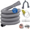 REKALRO Manguera de lavadora 2,5m, manguera de aguas residuales con conector de manguera de desagüe y 2 abrazaderas de manguera, extensión de manguera de desagüe de Ø 20 mm para lavadora lavavajillas