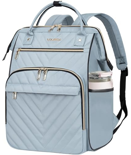 VANKEAN Sac à Dos pour Ordinateur Portable de 17 Pouces pour Femme Homme, Sac de Travail pour Ordinateur, Sac à dos Imperméable de Grande Capacité avec, Sac à dos universitaire, Bleu