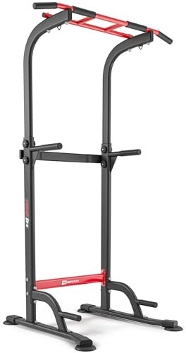 Hop-Sport Power Tower HS-2012K – Multifunctional Pull-Up and Dip Station with Adjustable Pull-Up Bar, Push-Up Handles, and Arm Supports for Strength Training and Home Gym Workouts