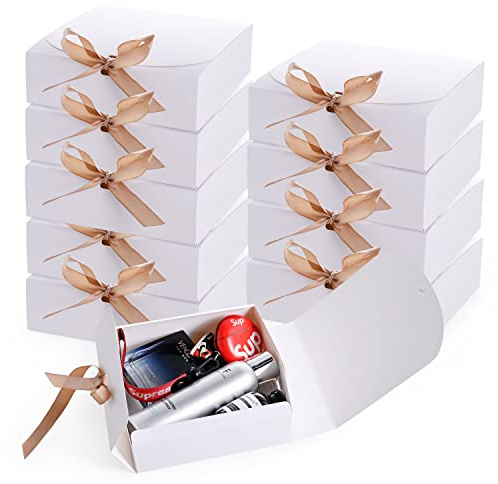 Goomp Presentask med lock, 10 st 27 x 20 x 8 cm presentlådor för bröllopspresenter, födelsedagspresent, hopfällbar, julförpackning, choklad, cupcake, hantverk