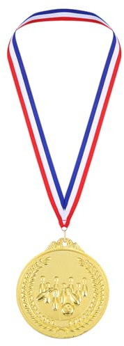 PATIKIL Medaglie da Bowling in Oro da 2.6, Medaglie Premio da Bowling con Nastro Rosso Bianco per Giochi e Competizioni Sportive
