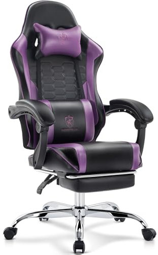 Morkprism Gaming Chair,Computer Office Chair with Massage,Gel Pad,Purple
