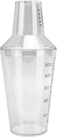Nikou Juego de coctelera, coctelera transparente de 500 ml con escala transparente, capacidad estándar, evita derrames, mezclador Boston para bar barman