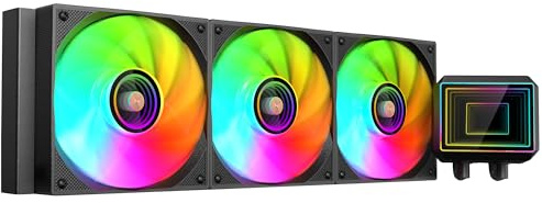 Mars Gaming ML-TWO360, Wasserkühlung AIO 600W TDP, 3x ARGB Infinity Mirror Ultra-Leiser 12cm FDB Lüfter, Kupfer- und Aluminiumkern, Opti-Chamber Pumpe 4. Generation und Mikrokanäle, Schwarz