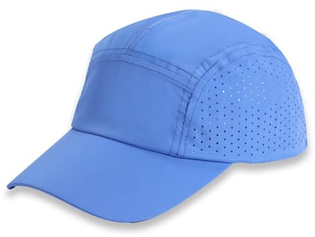 Fjquamitix Men's Running Hat Quick Dry Breathable Mesh Baseball Cap Lightweight Adjustable UPF 50+ Summer Sun Mens Cap for Outdoor Casual Sports Travel (Blue)