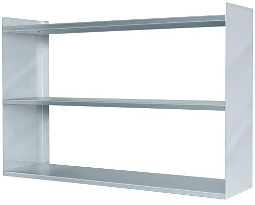 BRB Wandregal aus Edelstahl, BxTxH 1000x250x650 mm, 3 Regalböden, Silber