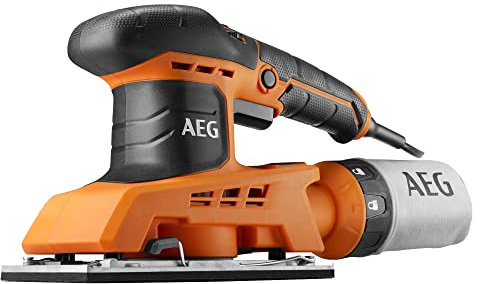AEG 250 W Schwingschleifer FS250, Schleiftellergröße 90x87 mm, mit Staubbeutel