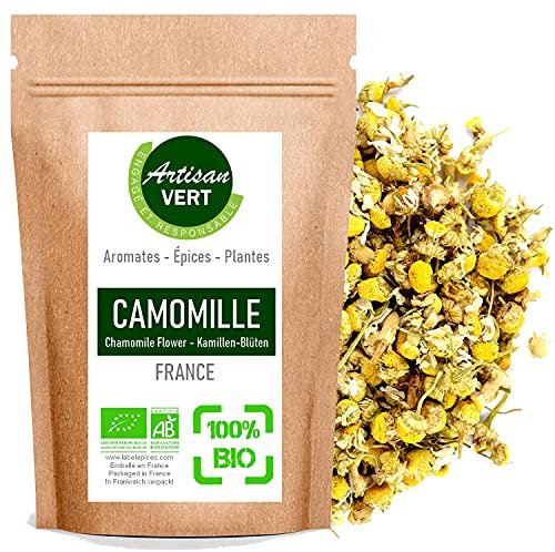 Fleurs Entières de Camomille – Plantes Naturelles Séchées pour Infusions, Tisanes, Parfum et Décoration - L'Artisan du Vert (100g)