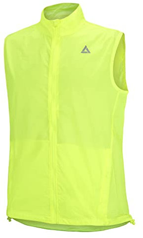 Airtracks Herren Fahrradweste Laufweste Comfort Line Radweste Leichte Wind Weste Reflektierend Winddicht Ärmellos Windstopper Atmungsaktiv S M L Xl XXl 3XL 4XL - neon - XXXL