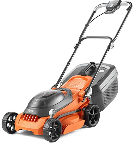 Flymo 36V EasiStore 340R Cordless Lawnmower – Without Power For All Battery and Charger, 34cm Cutting Width, Striped Lawn Finish, Close Edge Cutting, 35L Grass Box, Lightweight