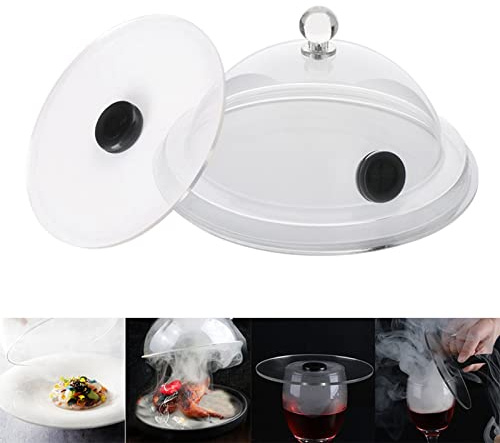 Les-Theresa Smoking Gun Cup Covers, 2 Pack Smoke Infuser Lid Acrylic Transparent Smoking Cloche Dome Cove for Cocktail Drinks Cuisine Kitchen