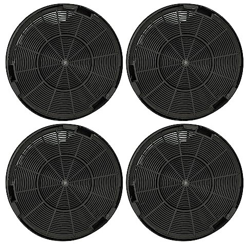 vhbw 4x Filtre à charbon actif compatible avec Franke 110.0377.731, 110.0377.732, 110.0377.733, 110.0377.734, 110.0377.735 hotte aspirante - 19,6 cm