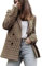 OverDose Boutique Chaqueta a cuadros de manga larga con solapa de otoño e invierno para mujer Chaqueta Fucsia Americana (a-A, M)