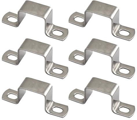 Abrazadera de tubo cuadrada de acero inoxidable 304 en forma de U, de 40 x 40 mm, 6 unidades