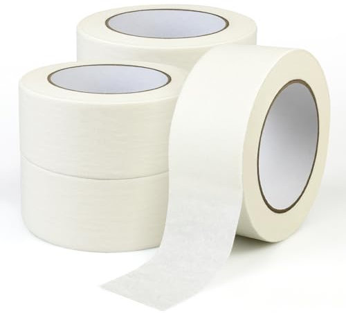 Lot de 5 rouleaux de ruban de masquage multi-surfaces blanc 48 mm x 50 m pour peinture intérieure et décoration, ruban de peintre pour lignes de peinture nettes, ruban adhésif décoratif
