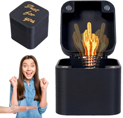 HQRKOTM 1 PCS Dedo Medio en una Caja, Middle Finger in a Box, Caja Sorpresa con Dedo Medio, Bromas para Adultos Divertidos, Cajas para Regalo de Broma Divertida