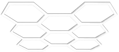 Barberpub Hexagon LED Garage Light, 30240LM 6500K Hexagon LED Beleuchtung für Werkstatt, Friseursalon, PVC Abdeckung 8 Grid, (LP008/nicht dimmbar)