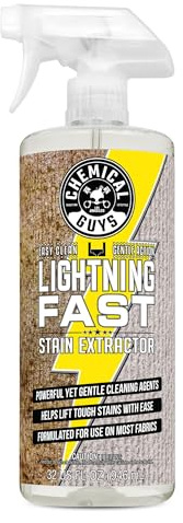 Chemical Guys Lightning Fast Carpet and Upholstery Stain Extractor, (Fabric, Upholstery, & Carpet), Safe for Cars, Home, Office, Furniture & More, 32 fl oz, Fresh Scent