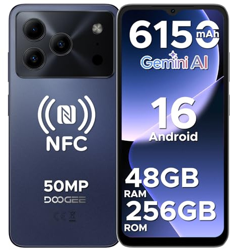 DOOGEE Note 56 Plus Mobile Phones, Newest Android 16 Smartphone, 48GB + 256GB/2TB, 6150mAh & 6.56 HD+ 90Hz Display, 50MP Camera, 4G Dual Sim Free Unlocked Phones, Face ID/Fingerprint/NFC/OTG, Purple
