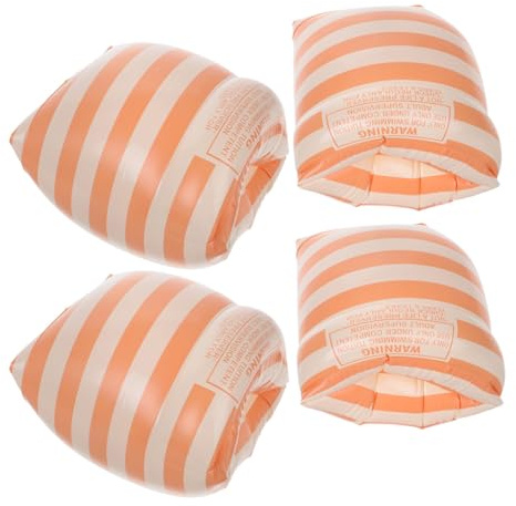 Mikinona Braccioli Gonfiabili da Nuoto per Adulti in PVC Doppia Camera D’Aria Set 2 Paia Arancione Antiscivolo per Piscina e Spiaggia Galleggianti per Braccio Compatti e Portatili