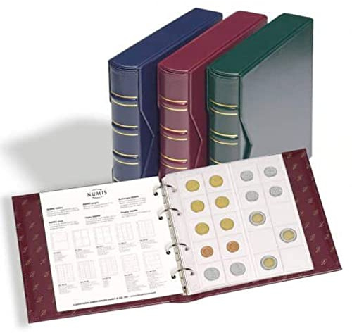 Leuchtturm 330847 Ringbinder Numis - Classic Design mit Schutzkassette und 4-Ring-Mechanik - 235 x 240 x 60 mm - grün