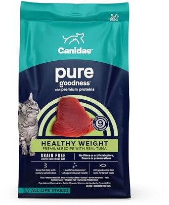 Canidae Pure Healthy Weight Limited Ingredient Premium Dry Cat Food, Real Tuna Recipe, 10 lbs, Grain Free
