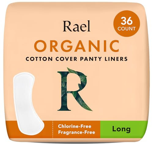 Rael Slipeinlagen Damen Bio-Baumwollüberzug - Leichte Saugstärke, Ohne Duft, Chlorfrei, Vegan (Lang, 36 Stück)