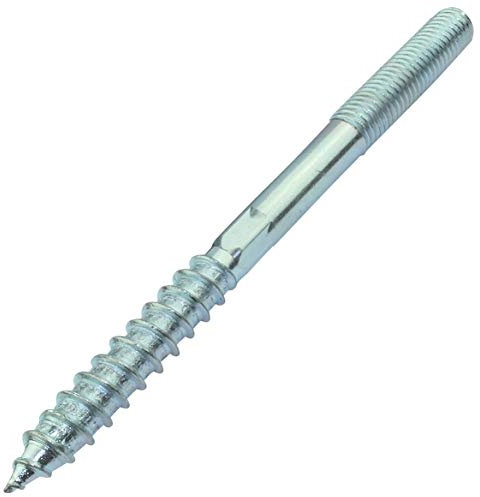 AERZETIX - Set di 10 - Vite a doppio filetto - Prigioniero - Punto vite - Metallo/Legno con o senza tasselli - Ø12x160mm - Acciaio zincato - Colore argento - C44764