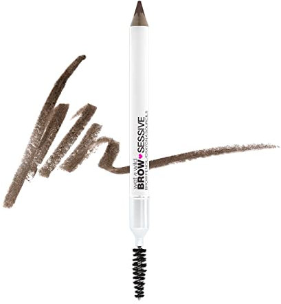 Wet n Wild, Matita Brow-Sessive, Matita a Doppia Punta con Pettinino per Sopracciglia Sottili e Spesse, Formula Naturale, Definizione del Colore Progressiva, Castano