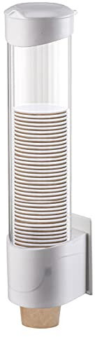 Gsrhzd Portabicchieri di carta, Portabicchieri automatico, Dispenser bicchieri da parete, portabicchieri trasparente e antipolvere, utilizzato in uffici, case e ristoranti (bianca)