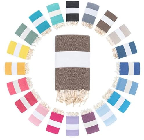 Darido Diamond Serviette de Bain Fouta Hammam - Serviette de Sauna, de Bain et de Plage XXL 100 x 200 cm - 100% Coton - Légère, Douce et absorbante - Multi-Usage et Pratique