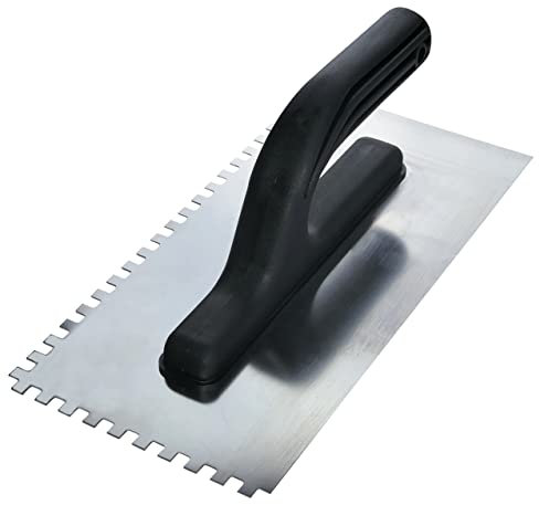 AERZETIX - C54541 - Platoir à colle rectangulaire - à dents 6x6mm - lisseuse crantée pour carrelage - Spatule dentée - 270x125mm - lame en acier