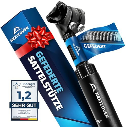 NEXTCOVER® Sattelstütze gefedert - Das Original - mit 27.2/30.9/31.6/34.9mm Durchmesser und [Comfort-Spring] Technologie I gefederte Sattelstütze, Sattelstange, Federsattelstütze, Sattelfederung